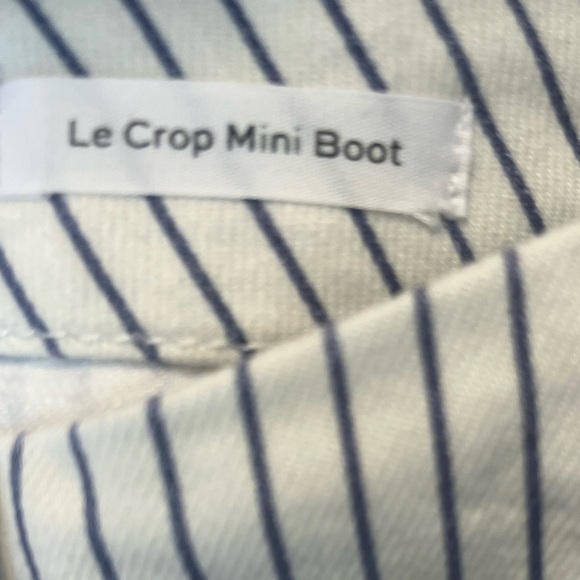 Frame Blue/White Striped Le Crop Mini Boot Pants Az 25 - Picture 3 of 7